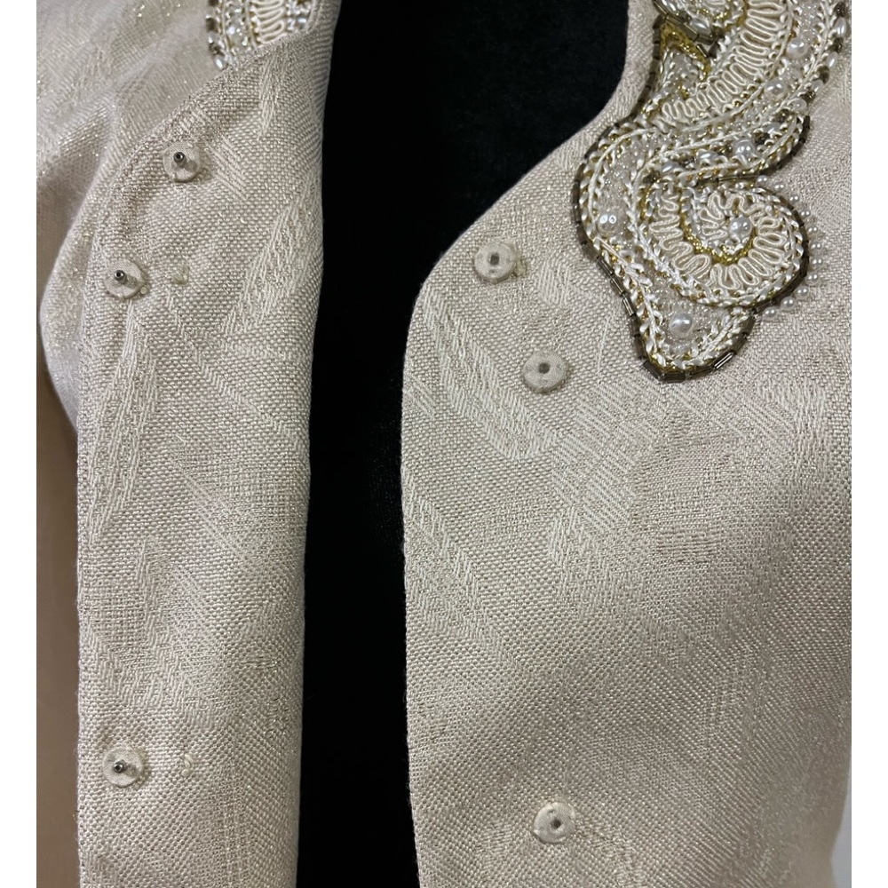 Vintage Albert Nipon Ivory Beaded Evening Suit -S… - image 5